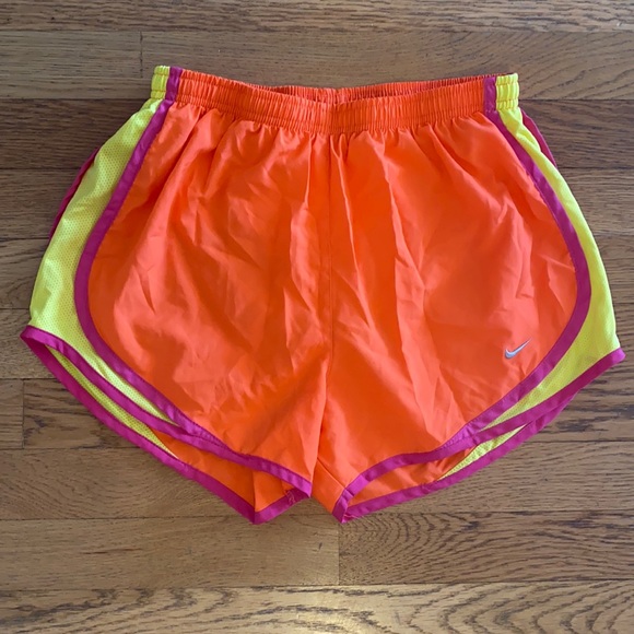 Bright orange Nike running shorts - Picture 1 of 5